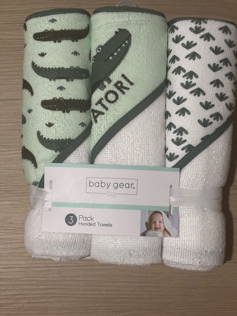 New baby gear Hooded Baby Towels - Mint Green Alligator Set (3 Pack)